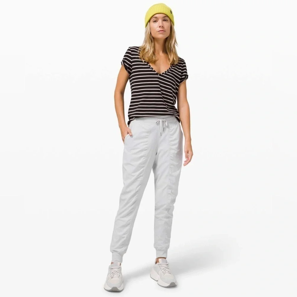Lululemon Love Tee V Yachtie Stripe Black Chrome